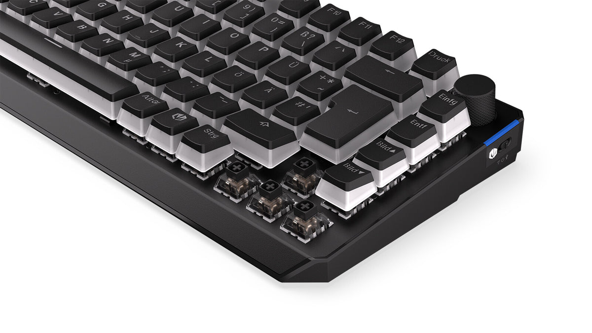 ENDORFY Thock 75% - USB Wired + RF Wireless RGB Mechanical Keyboard in Black (QWERTZ German)