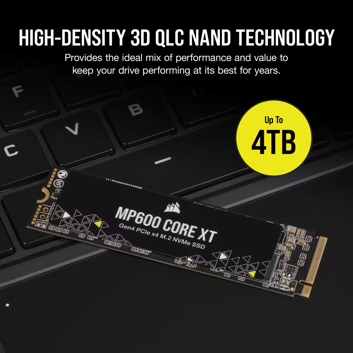 Corsair MP600 CORE XT - PCI Express 4.0 NVMe QLC 3D NAND M.2 SSD - 2 TB