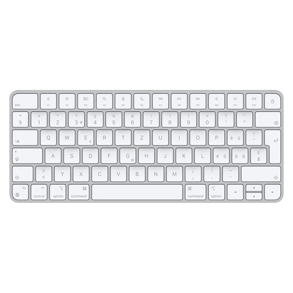 Apple Magic - USB Wired + Bluetooth Wireless Keyboard in Aluminium / White (QWERTZ Swiss)