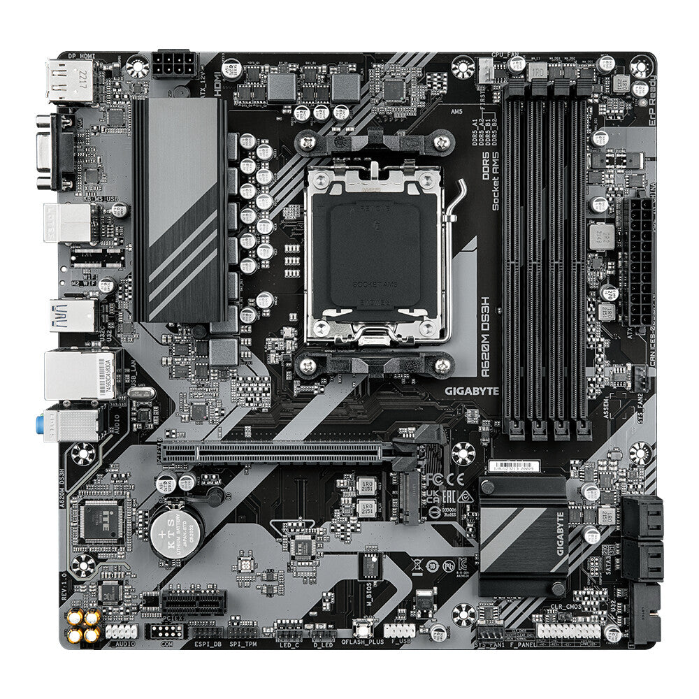 Gigabyte A620M DS3H Micro ATX motherboard - AMD A620 Socket AM5