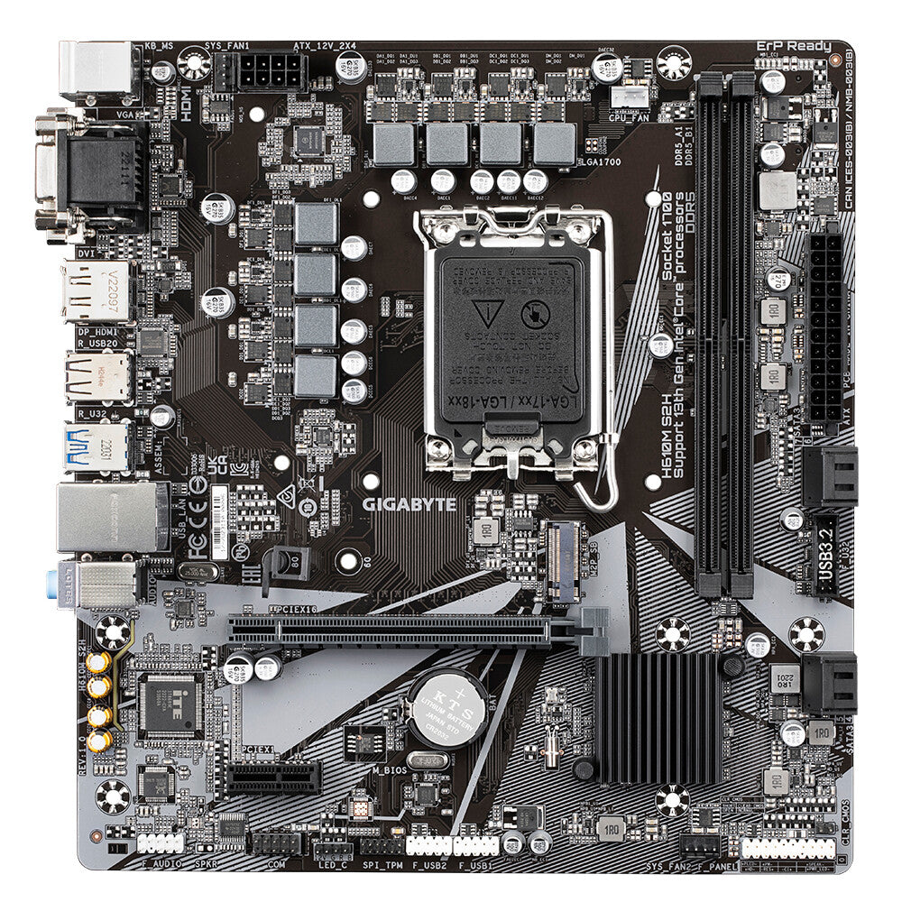 Gigabyte H610M S2H micro ATX motherboard - Intel H610 Express LGA 1700