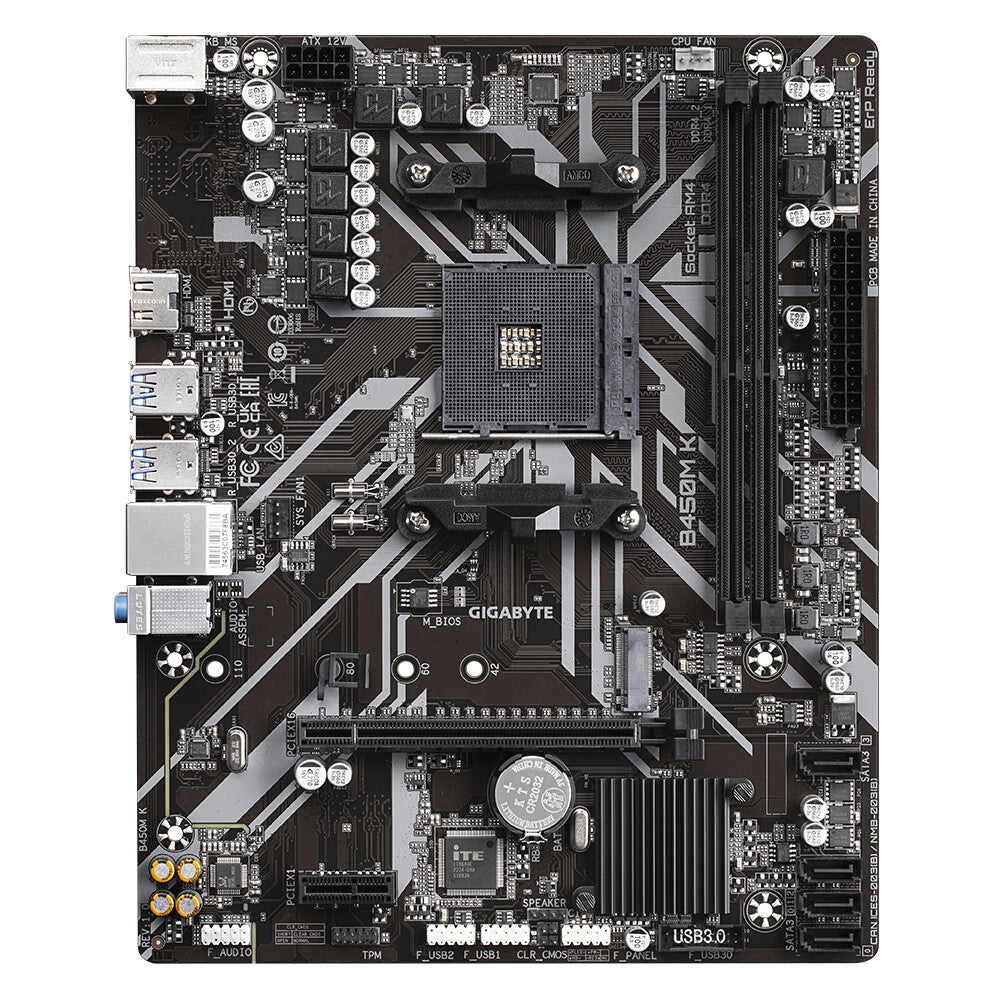 Gigabyte B450M K (rev. 1.0) micro ATX motherboard - AMD B450 Socket AM4