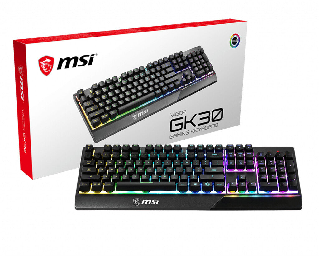 MSI VIGOR GK30 - USB Wired RGB Mechanical Gaming Keyboard in Black (QWERTY UK)