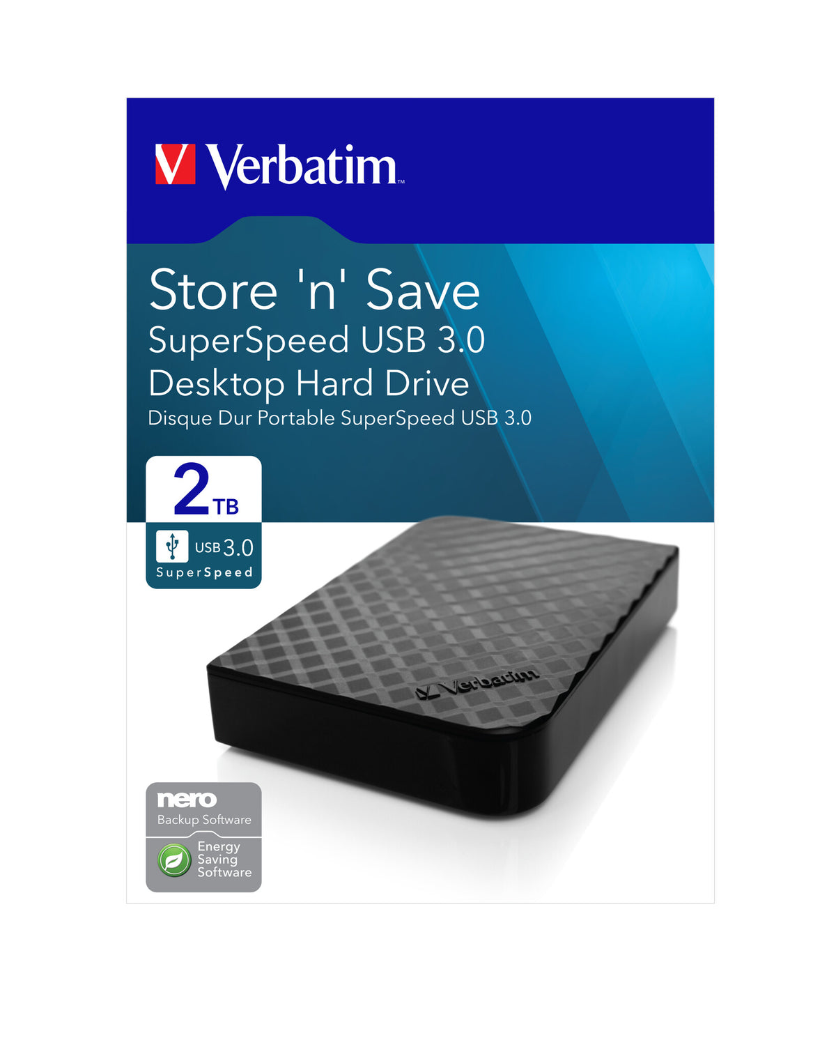 Verbatim Store &#39;n&#39; Save USB 3.0 External hard drive in Black - 2 TB