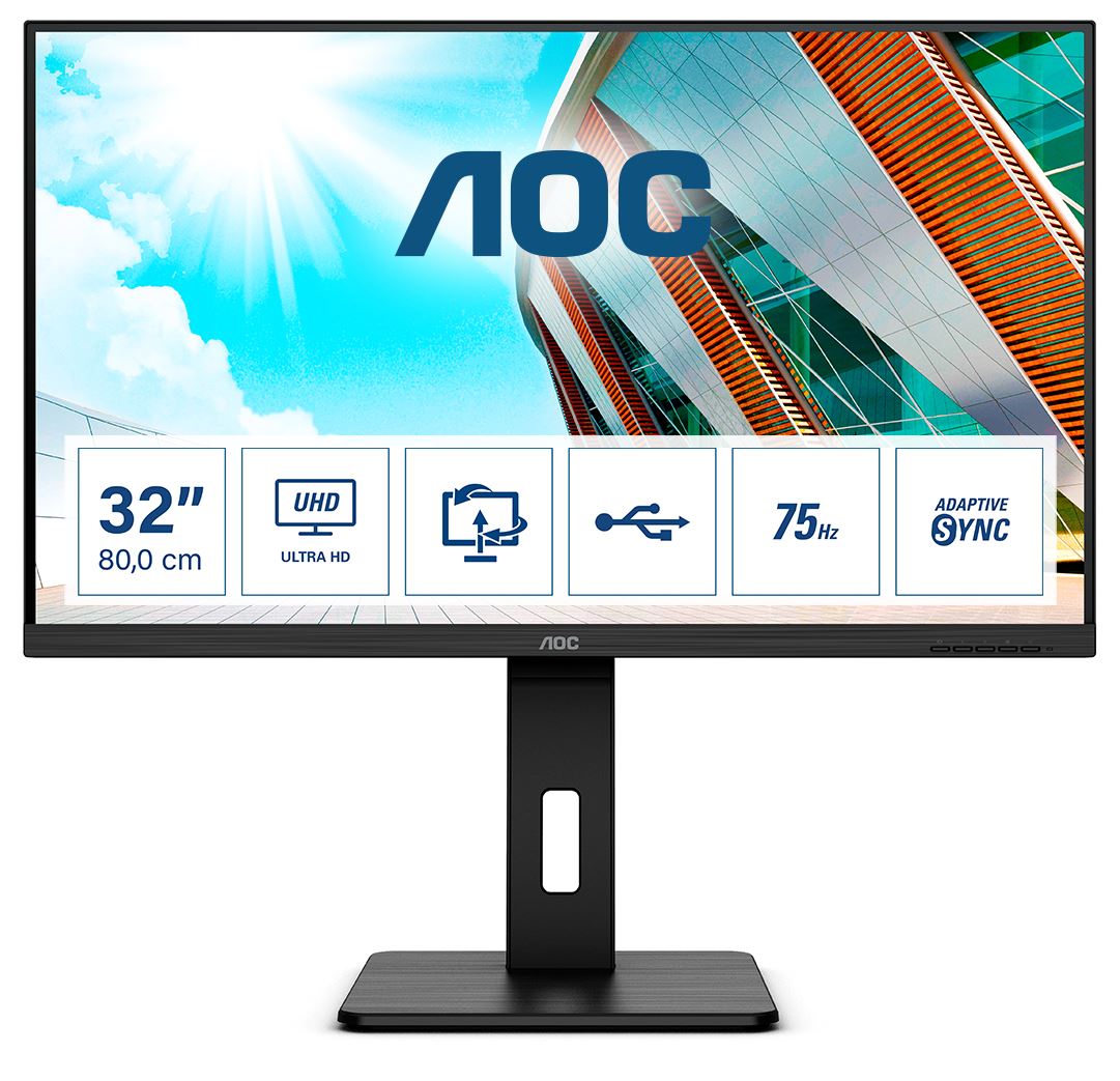 AOC P2 U32P2 Computer Monitor 80 cm (31.5&quot;) 3840 x 2160 pixels 4K Ultra HD LED Black