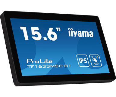 iiyama ProLite TF1633MSC-B1 - 39.6 cm (15.6&quot;) - 1920 x 1080 pixels Full HD Touchscreen Monitor