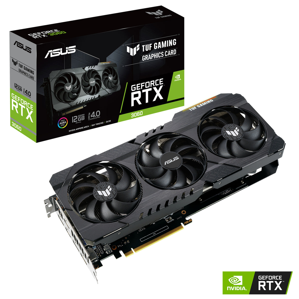 ASUS TUF Gaming V2 OC - NVIDIA 12 GB GDDR6 GeForce RTX 3060 graphics card