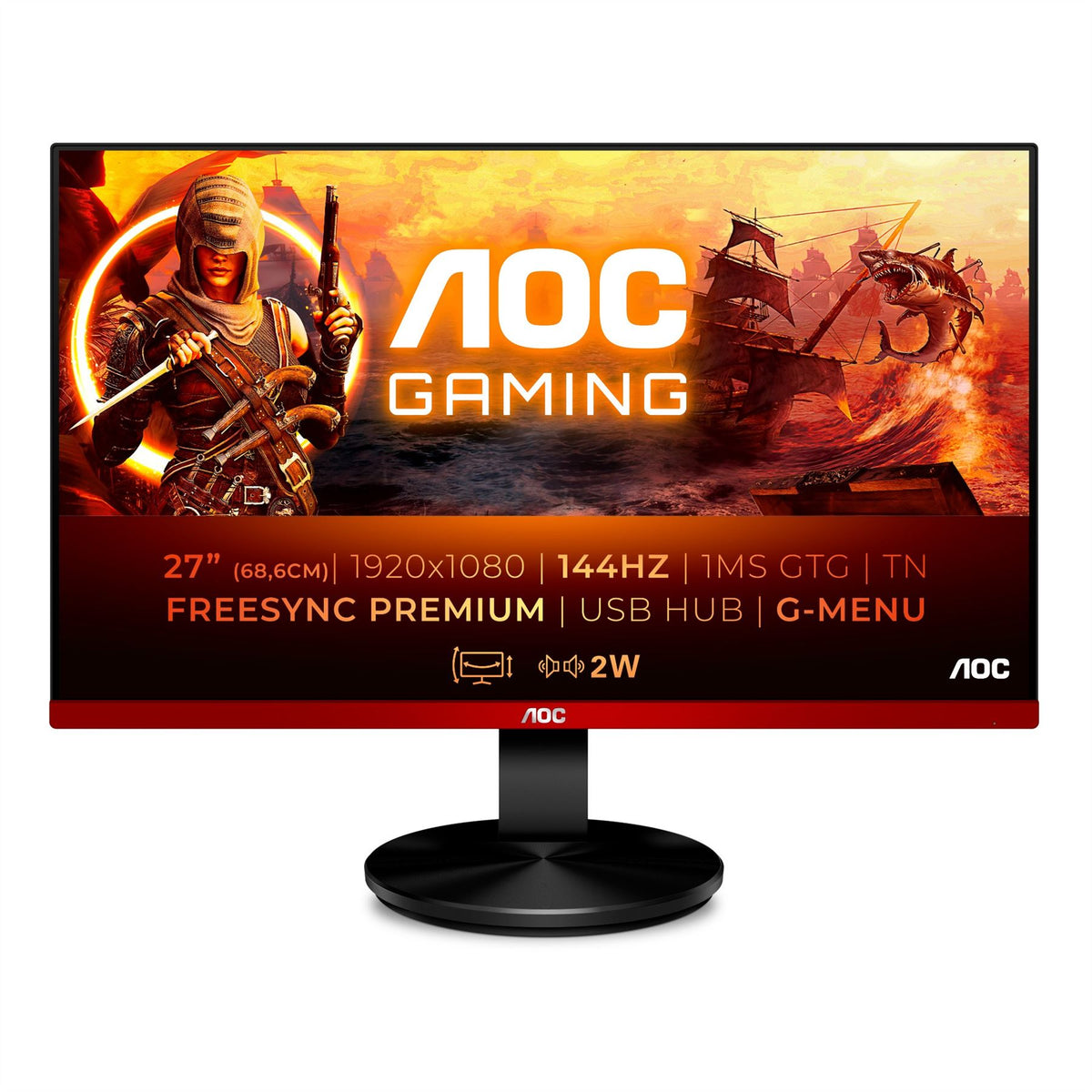 AOC 90 Series G2790PX LED display 68.6 cm (27&quot;) 1920 x 1080 pixels Full HD Black Monitor