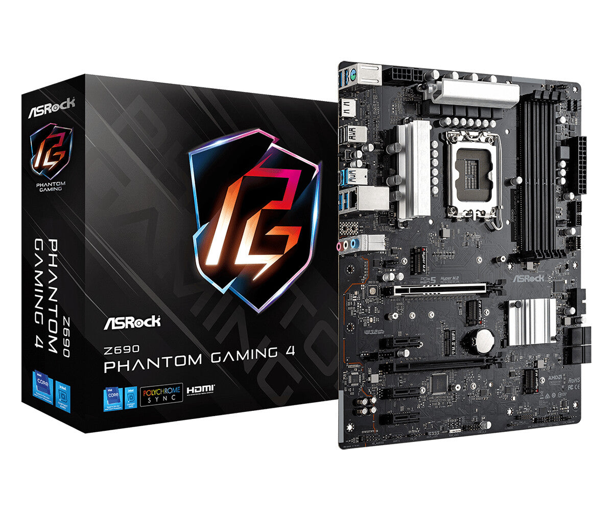 Asrock Z690 PHANTOM GAMING 4 ATX motherboard - Intel Z690 LGA 1700