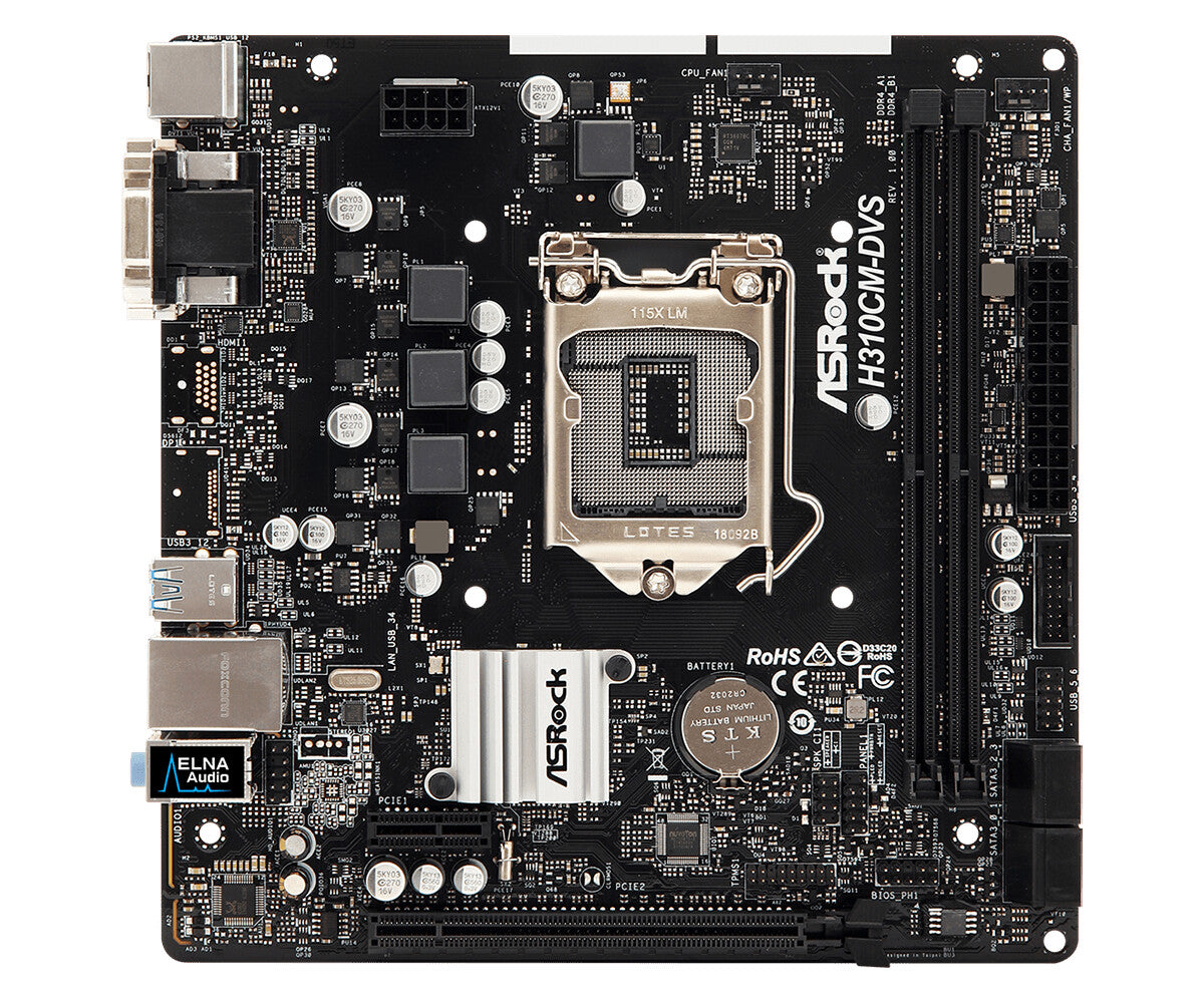 Asrock H310CM-DVS micro ATX motherboard - Intel® H310 LGA 1151