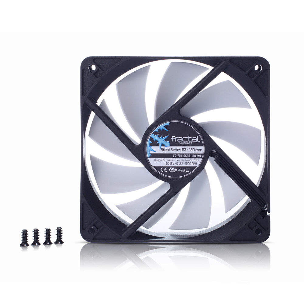 Fractal Design Silent Series R3 - Computer Case Fan in Black / White - 120mm