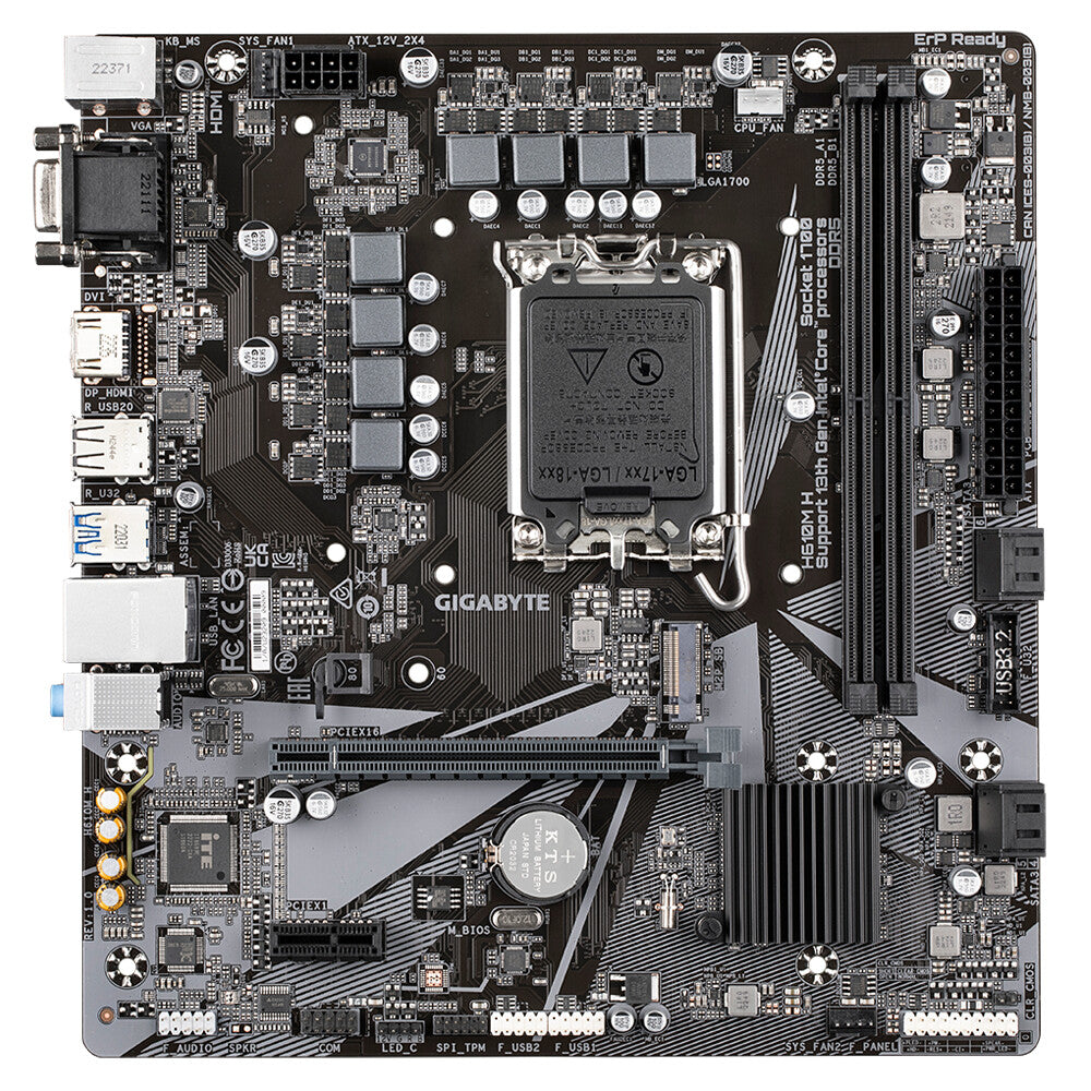 Gigabyte H610M H (rev. 1.0) micro ATX motherboard - Intel H610 Express LGA 1700