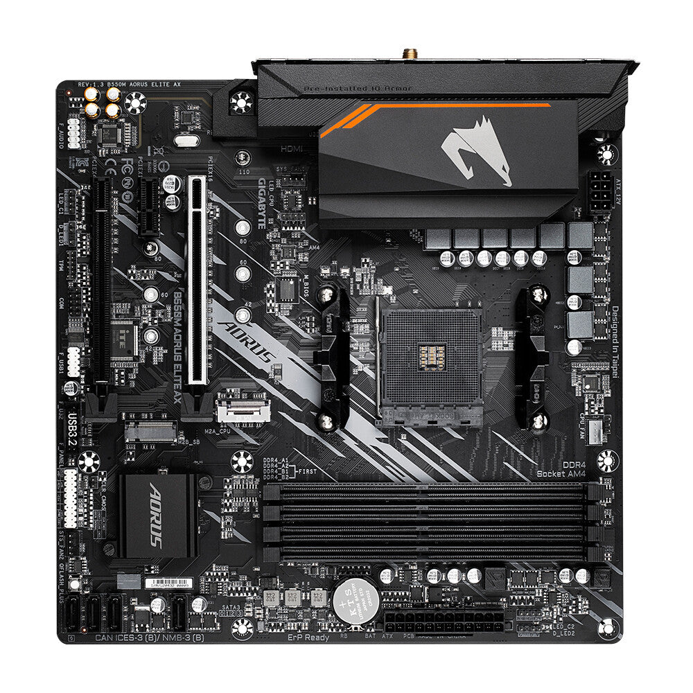 Gigabyte B550M AORUS ELITE AX ATX motherboard - AMD B550 Socket AM4