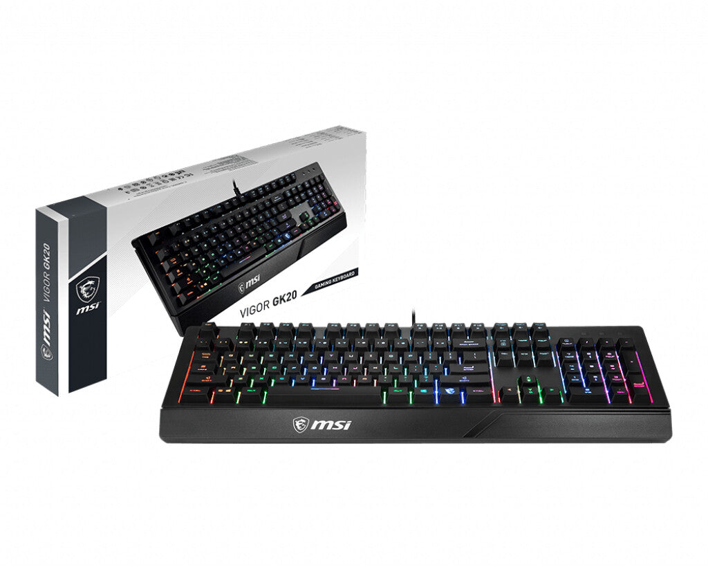 MSI VIGOR GK20 RGB - USB Wired RGB Membrane Gaming Keyboard (QWERTY UK)