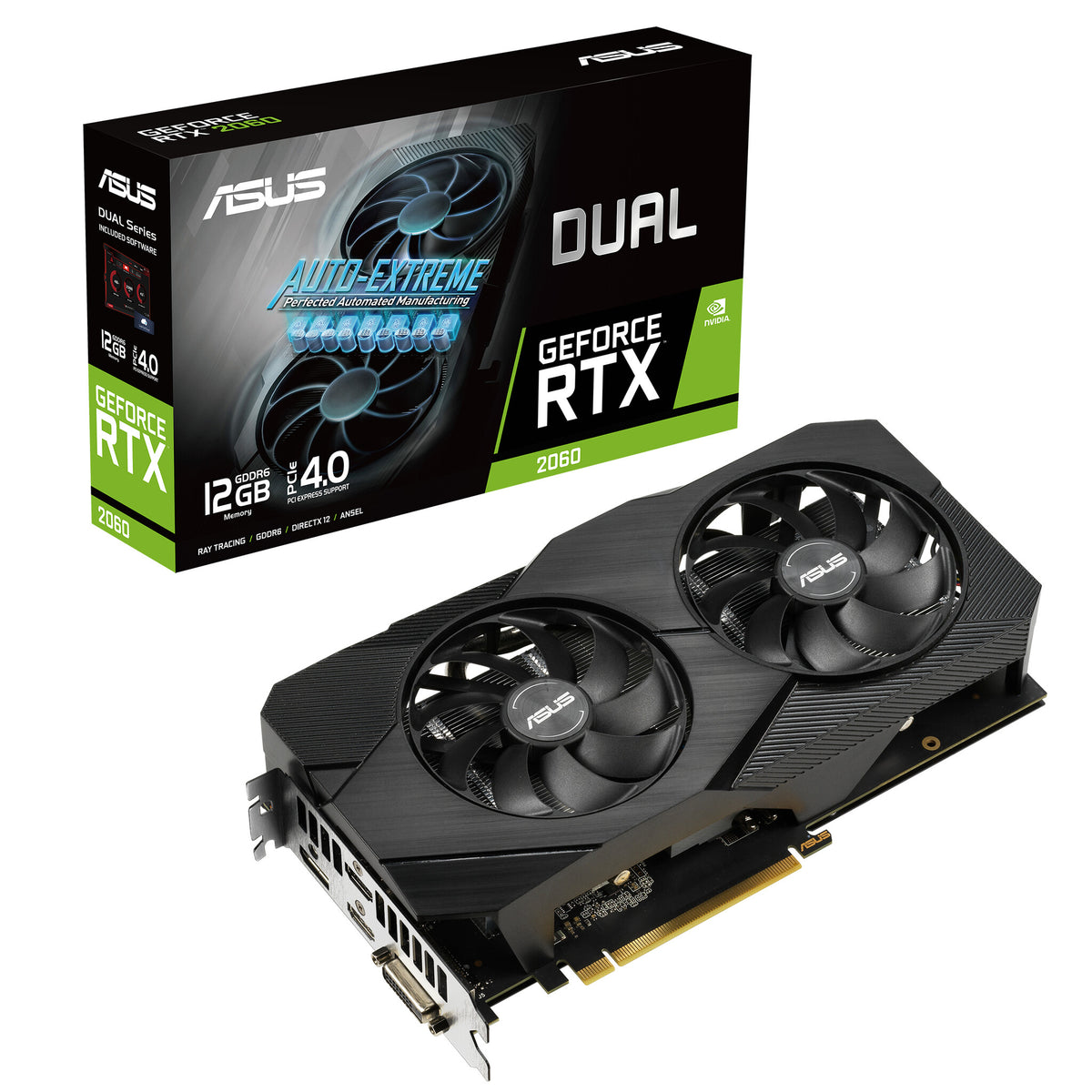 ASUS DUAL EVO - NVIDIA 12 GB GDDR6 GeForce RTX 2060 graphics card