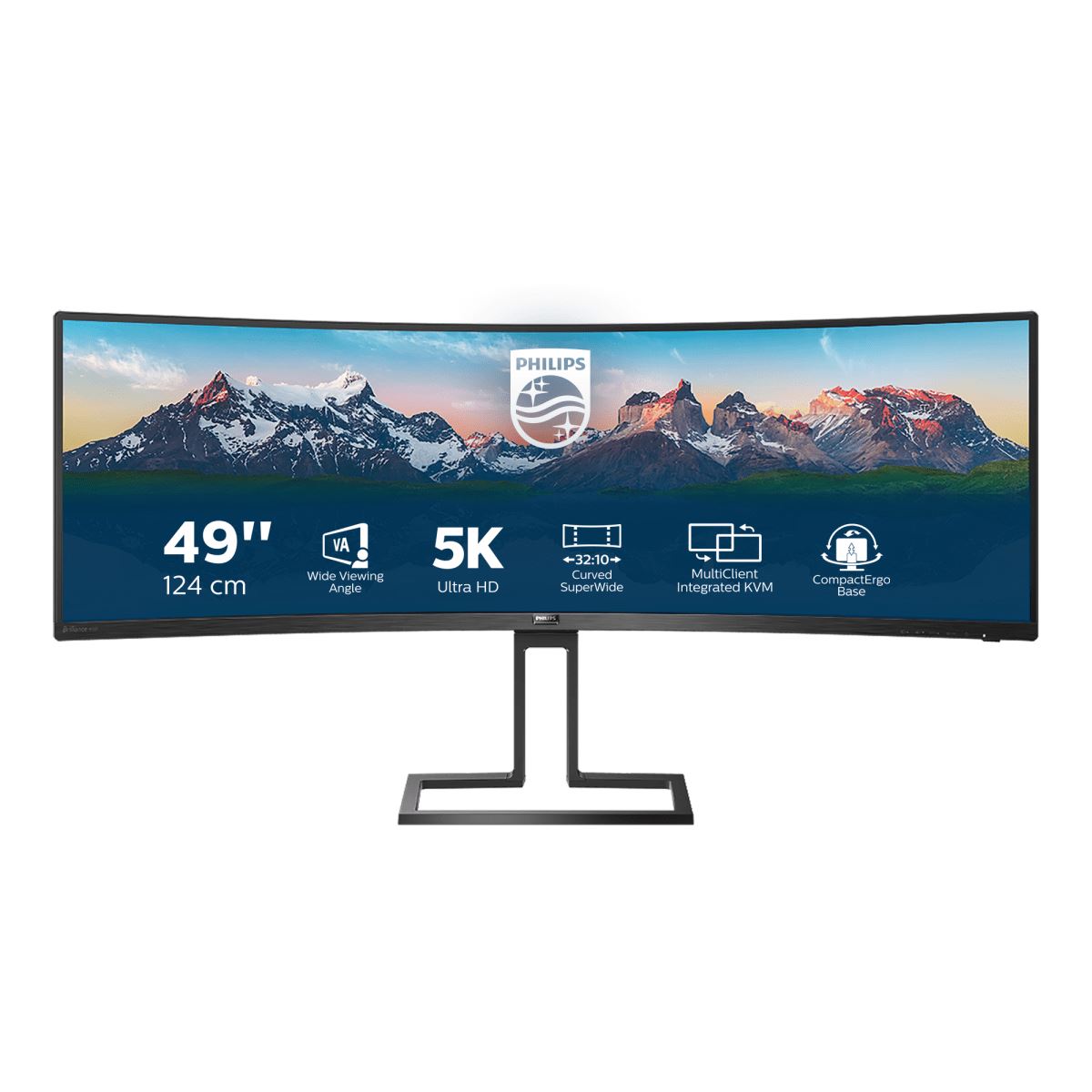 Philips 498P9/00 Computer Monitor 124 cm (48.8&quot;) 5120 x 1440 pixels LCD Black