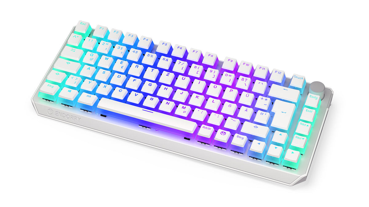 ENDORFY Thock 75% - USB Wired + RF Wireless RGB Mechanical Keyboard in White (QWERTZ German)