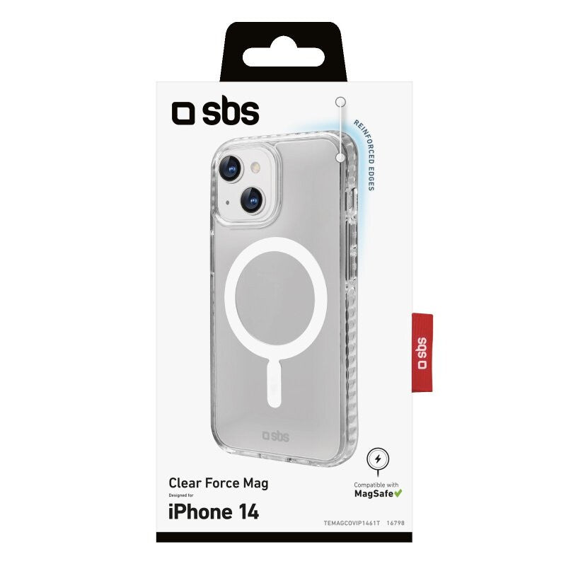 SBS Clear Force MagSafe mobile phone case for iPhone 14 in Transparent