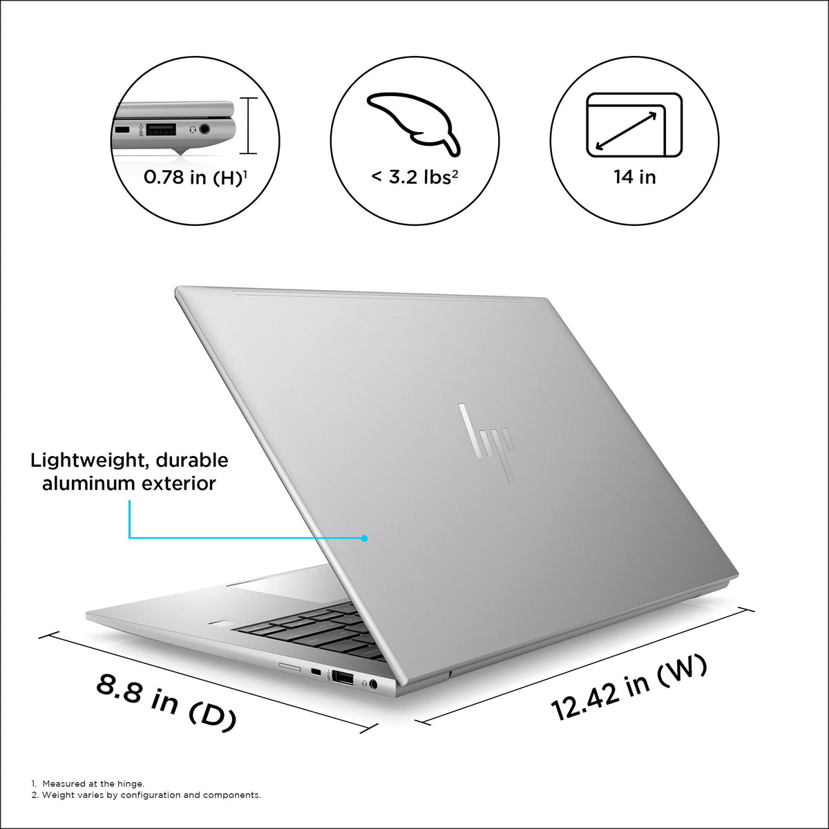 HP ZBook Firefly 14 G10 Laptop - 35.6 cm (14&quot;) - Intel® Core™ i7-1355U - 32 GB DDR5-SDRAM - 1 TB SSD - NVIDIA RTX A500 - Wi-Fi 6E - Windows 11 Pro - Silver