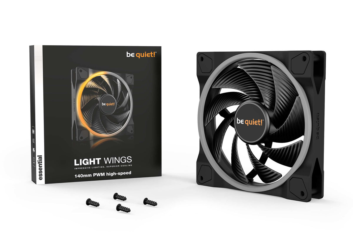 be quiet! Light Wings - ARGB PWM High Speed Computer Case Fan in Black - 140mm