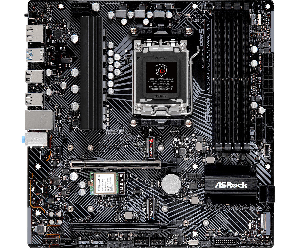 Asrock B650M PG LIGHTNING WIFI micro ATX motherboard - AMD B650 Socket AM5