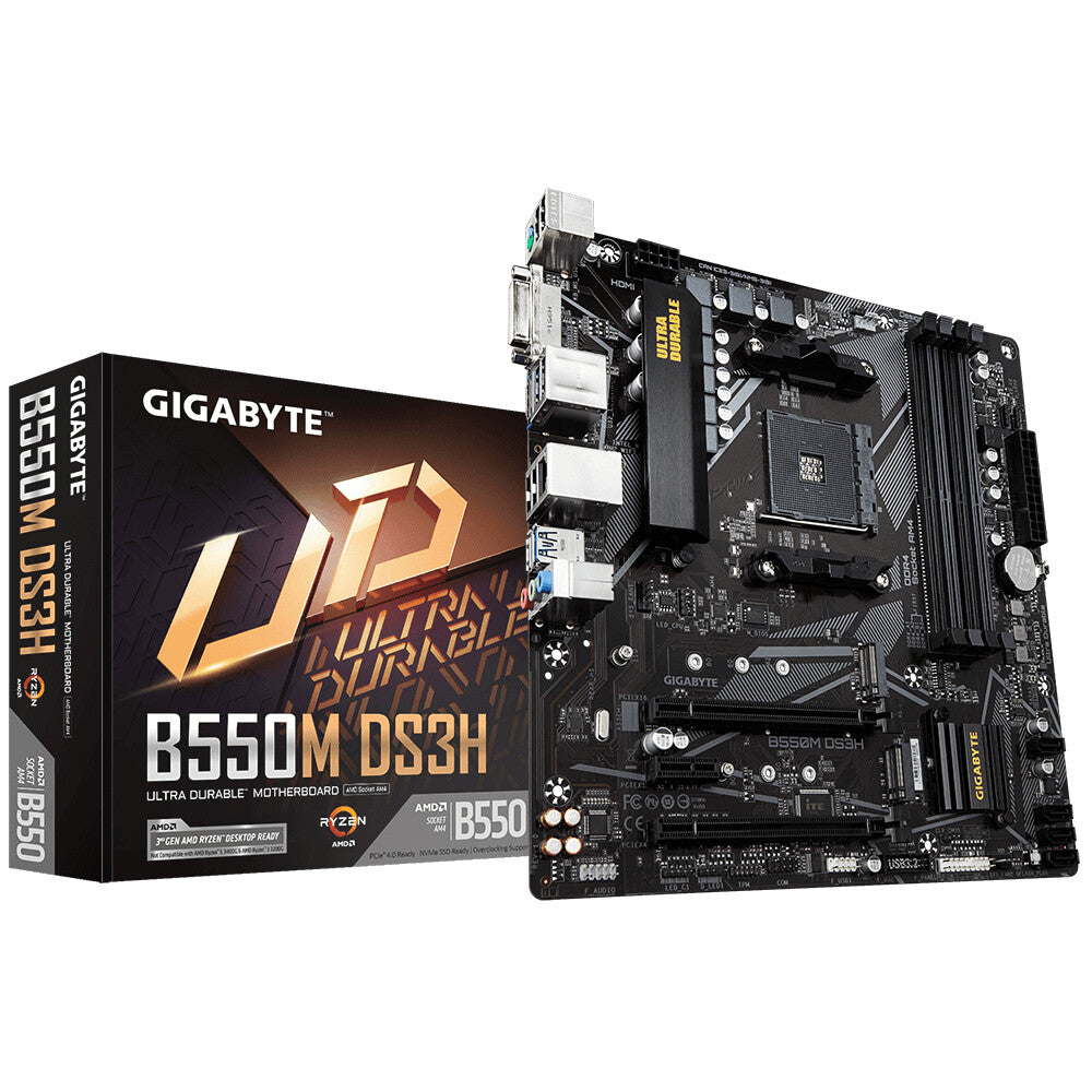 Gigabyte B550M DS3H micro ATX motherboard - AMD B550 Socket AM4