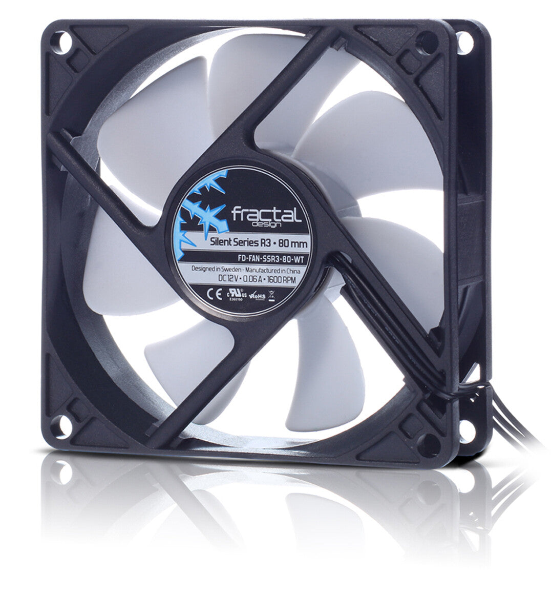 Fractal Design Silent Series R3 - Computer case Fan in Black / White - 80mm