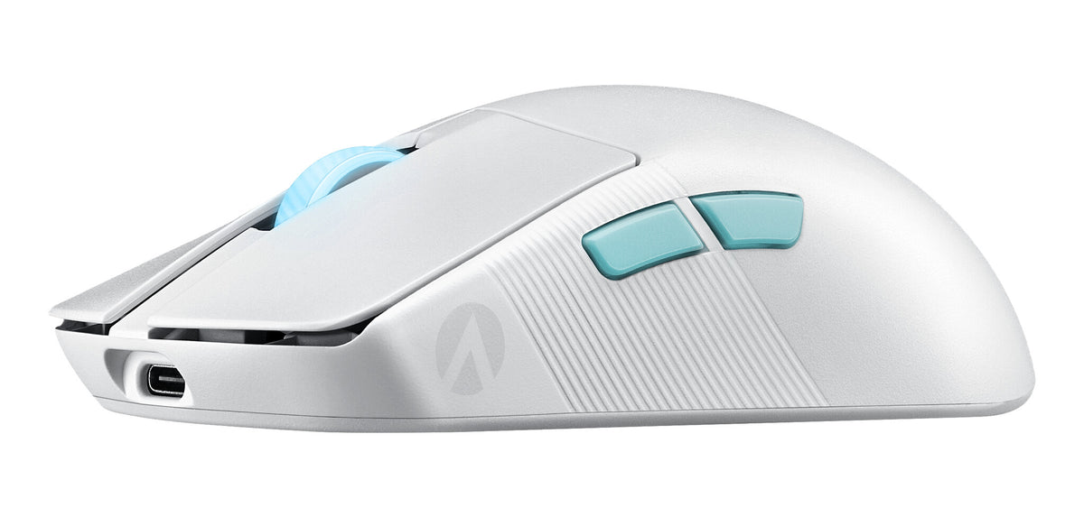 ASUS ROG Harpe Ace &quot;Aim Lab Edition&quot; - RF Wireless + Bluetooth + USB Type-C Opto-mechanical Mouse in White - 36,000 DPI