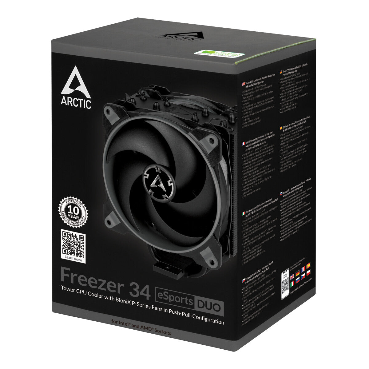 ARCTIC Freezer 34 eSports DUO - Air Processor Cooler in Black / Silver - 120mm