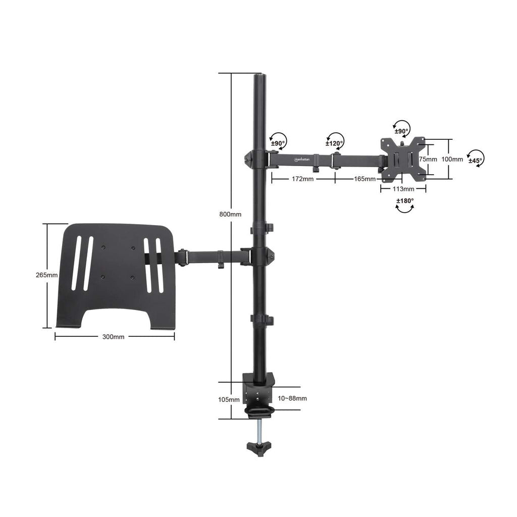 Manhattan 462136 - Desk monitor/laptop mount for 25.4 cm (10&quot;) to 81.3 cm (32&quot;)