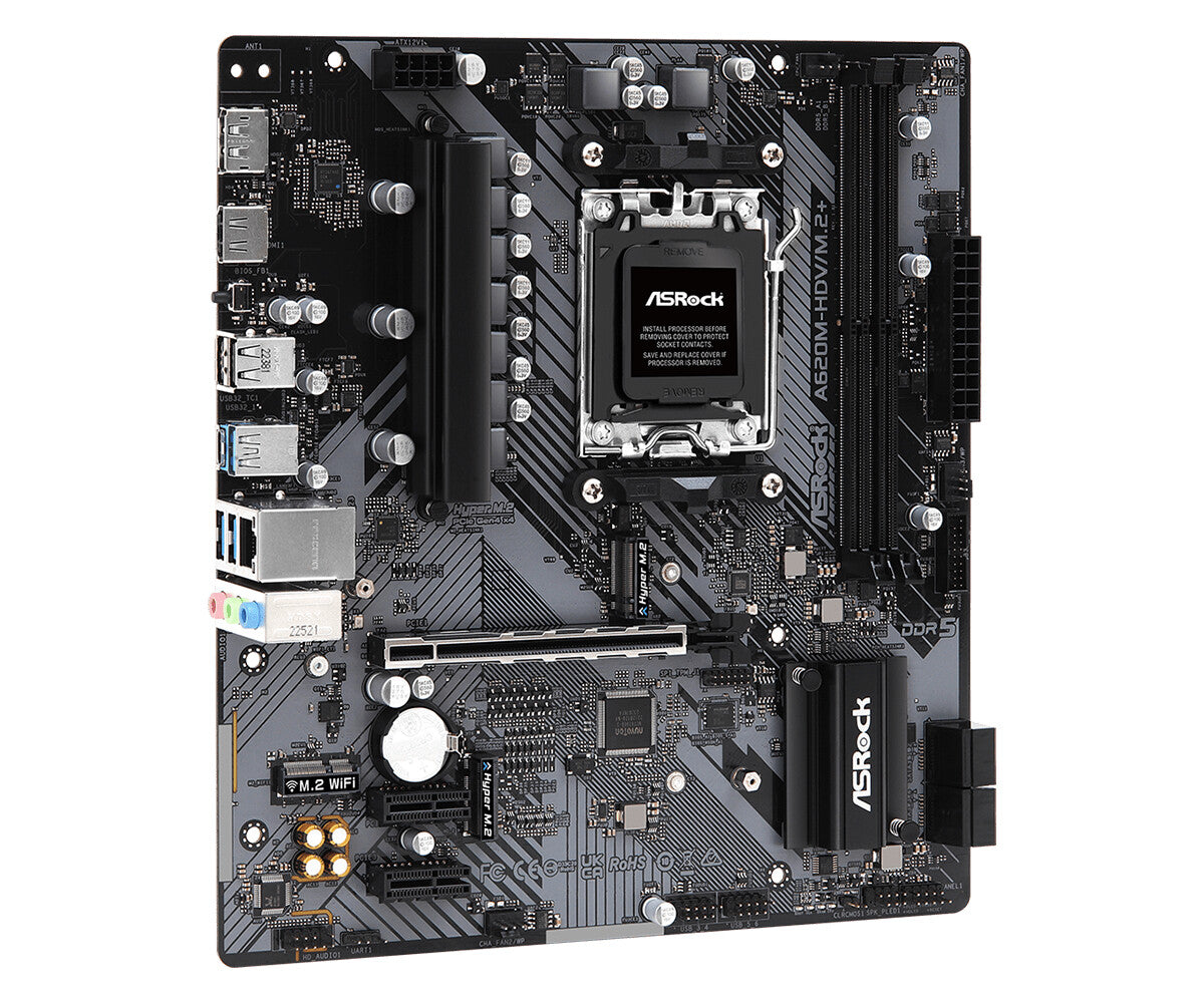 Asrock A620M-HDV/M.2+ micro ATX motherboard - AMD A620 Socket AM5