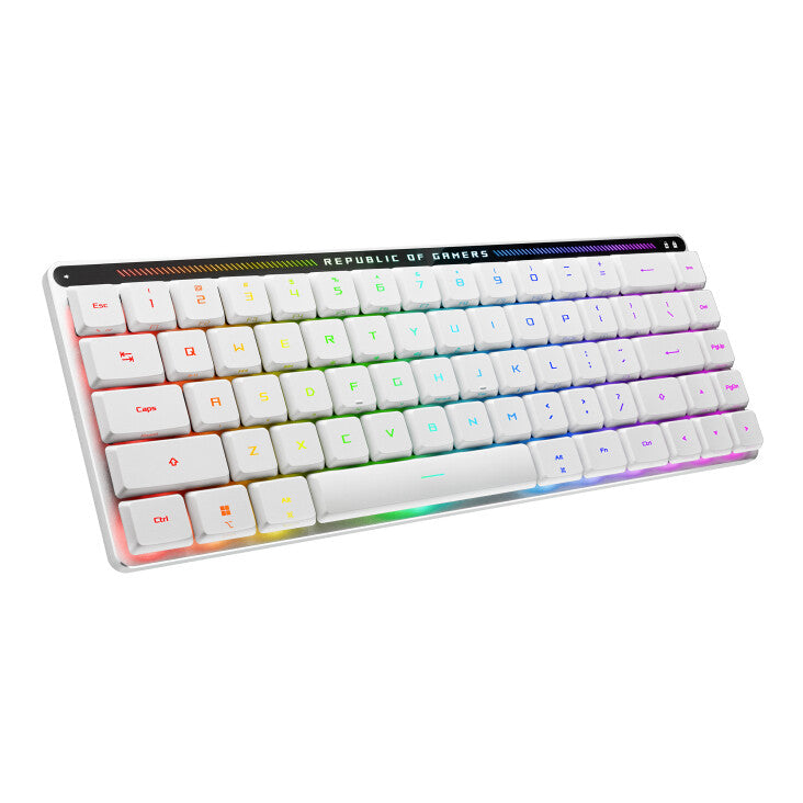 ASUS ROG Falchion RX Low Profile - USB Wired + RF Wireless + Bluetooth RGB Optical Keyboard in White (QWERTZ)