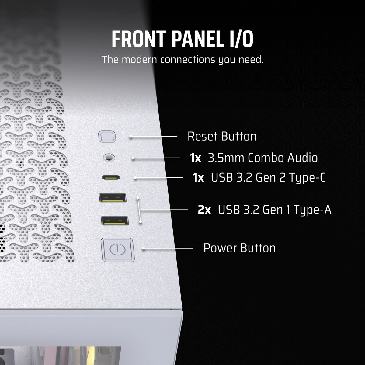 Corsair iCUE LINK 3500X RGB - EATX Mid Tower Case in White