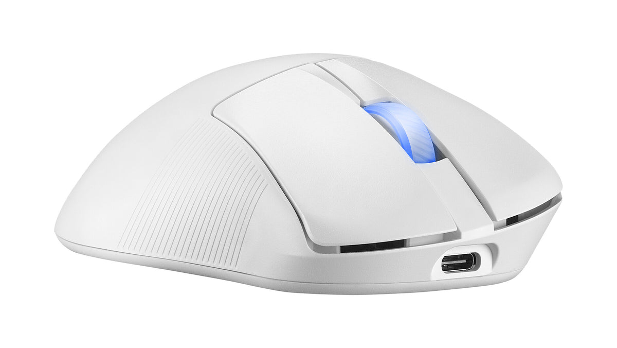 ASUS ROG Keris II Ace Wireless AimPoint - RF Wireless + Bluetooth + USB Type-A Optical Mouse in White - 42,000 DPI