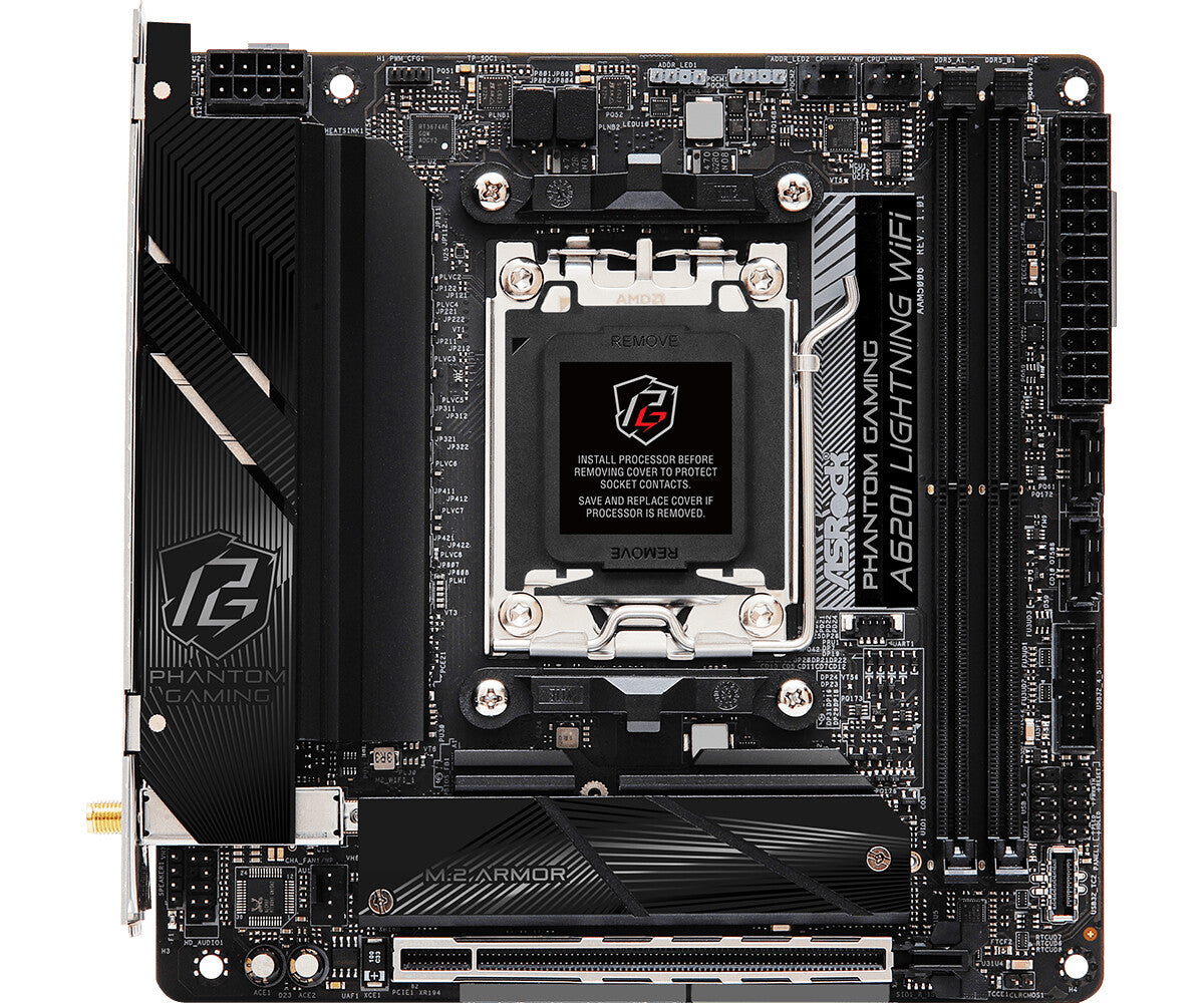 Asrock A620I Lightning WiFi mini ITX motherboard - AMD A620 Socket AM5