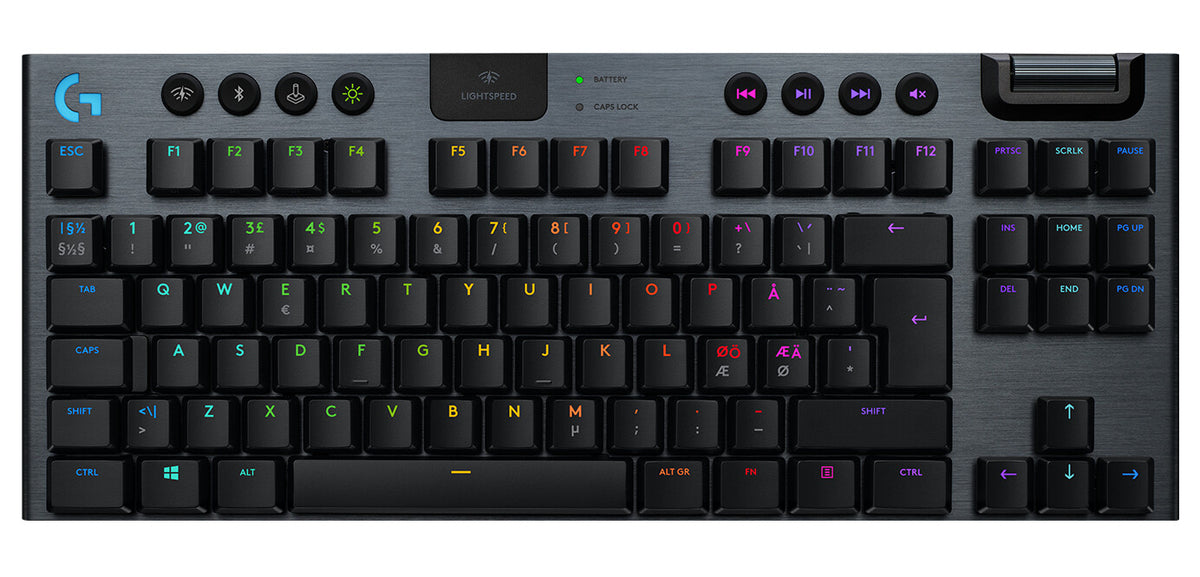 Logitech G - G915 TKL LIGHTSPEED RGB - RF Wireless + Bluetooth RGB Mechanical Gaming Keyboard in Carbon (QWERTY UK)