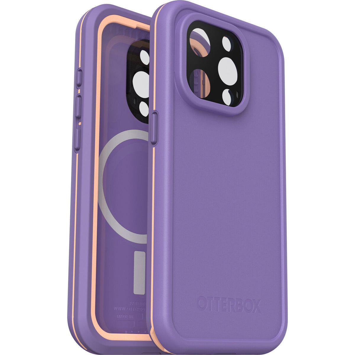 OtterBox Frē Series for iPhone 15 Pro in Rule of Plum (Purple)