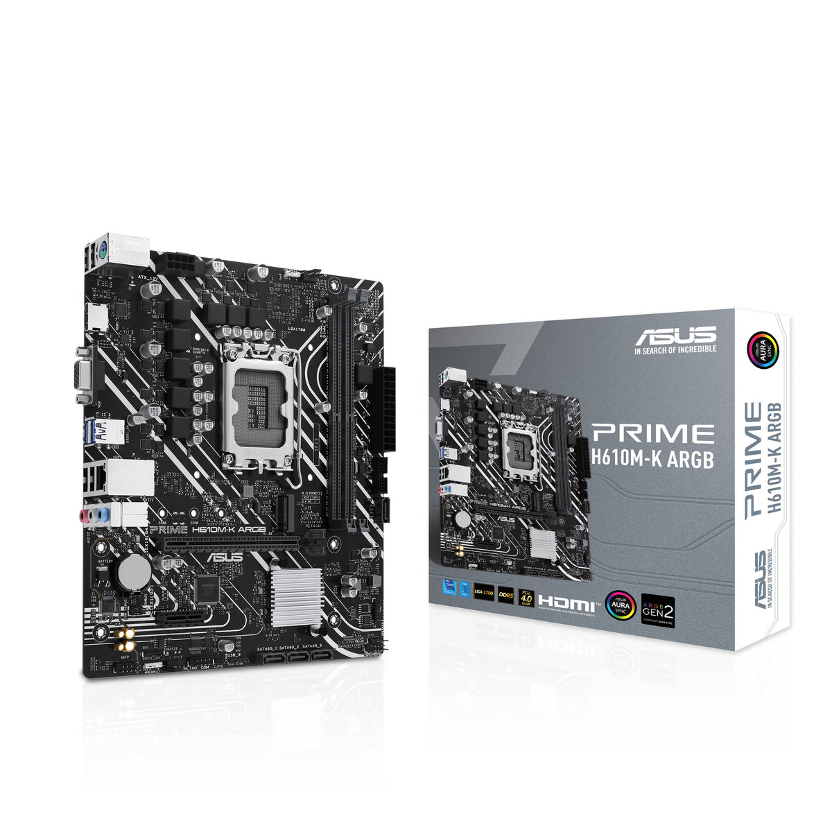 ASUS PRIME H610M-K ARGB micro ATX motherboard - Intel H610 LGA 1700