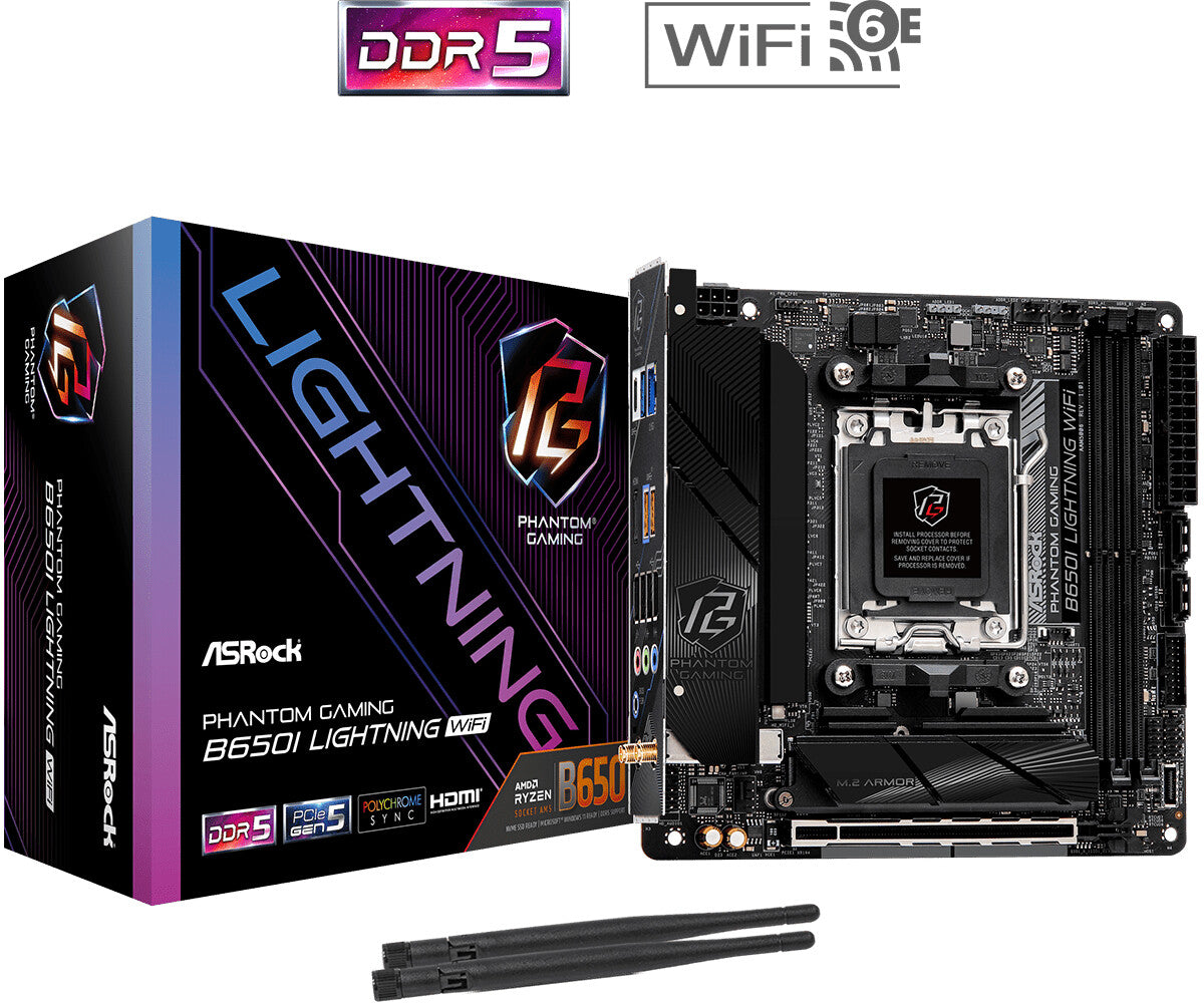 Asrock B650I Lightning WiFi mini ITX motherboard - AMD B650 Socket AM5