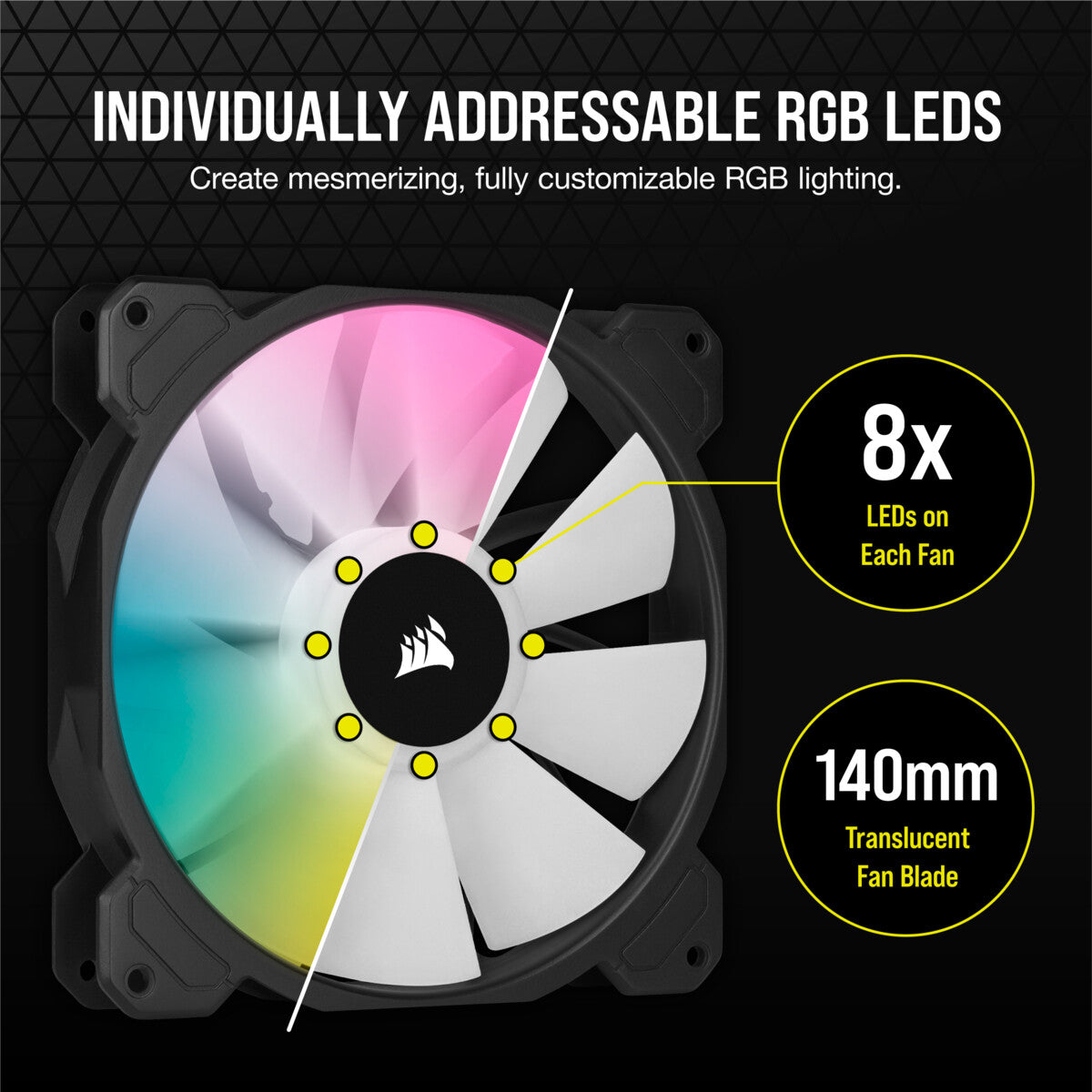 Corsair SP140 RGB ELITE - Computer Case Fan in Black - 140mm