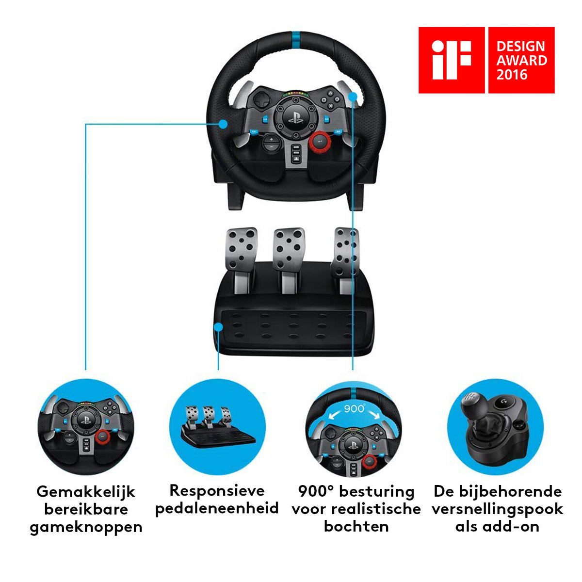 Logitech G - G29 Driving Force Racing Wheel and Pedals for PC / PS5 / PS4