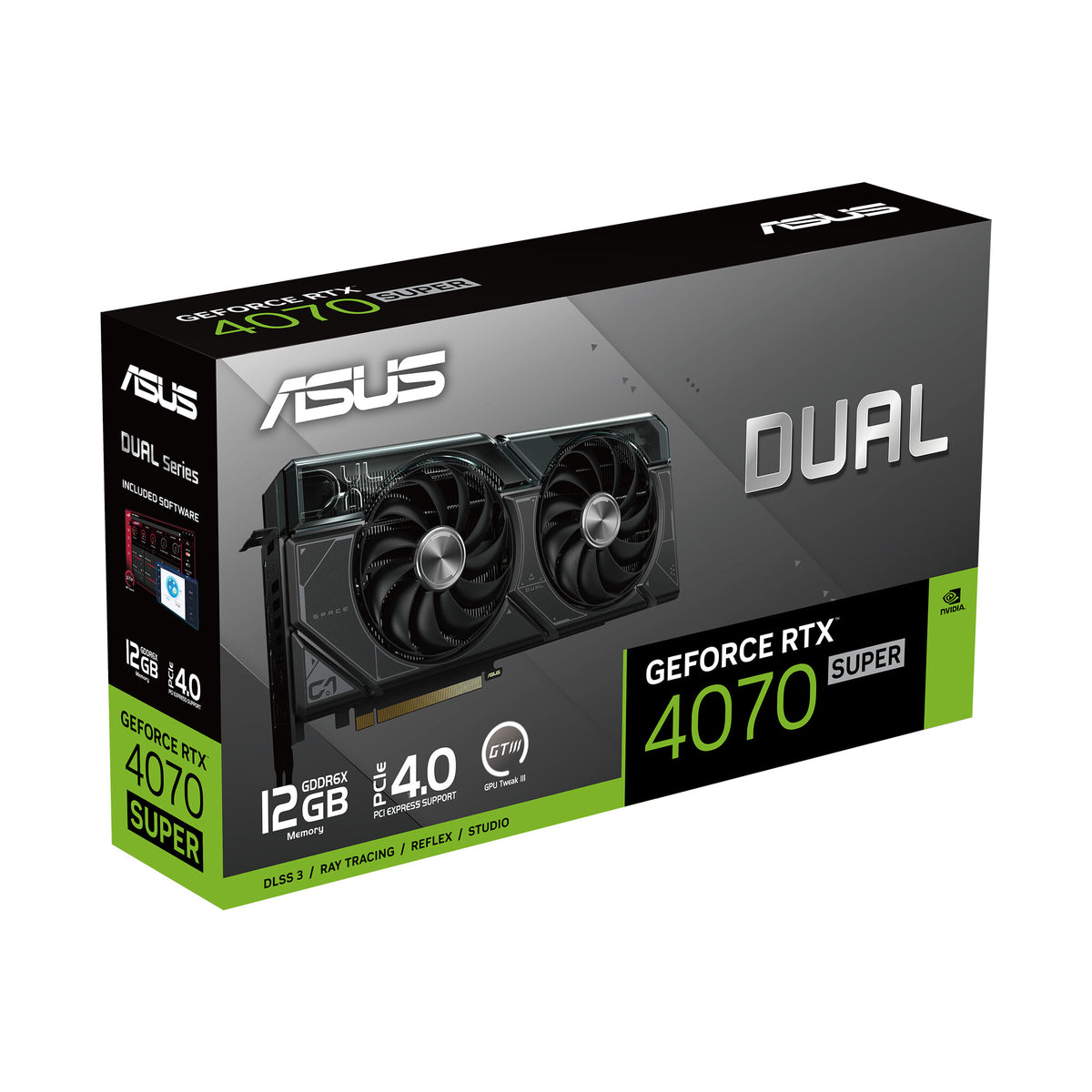 ASUS Dual - NVIDIA 12 GB GDDR6X GeForce RTX 4070 SUPER graphics card