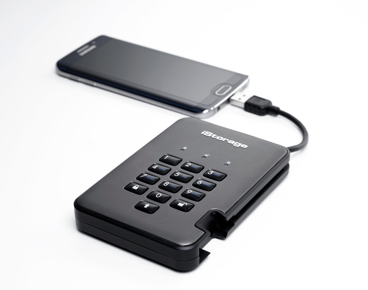 iStorage diskAshur PRO2 - Encrypted External solid state drive in Graphite - 2 TB