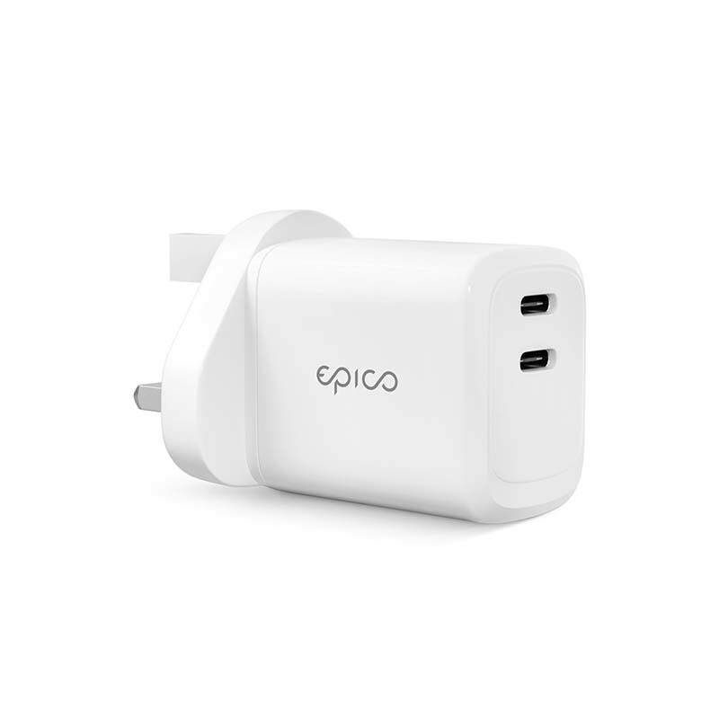 Epico 45W Dual Charger - 2 x USB Type-C Fast Charging UK Plug