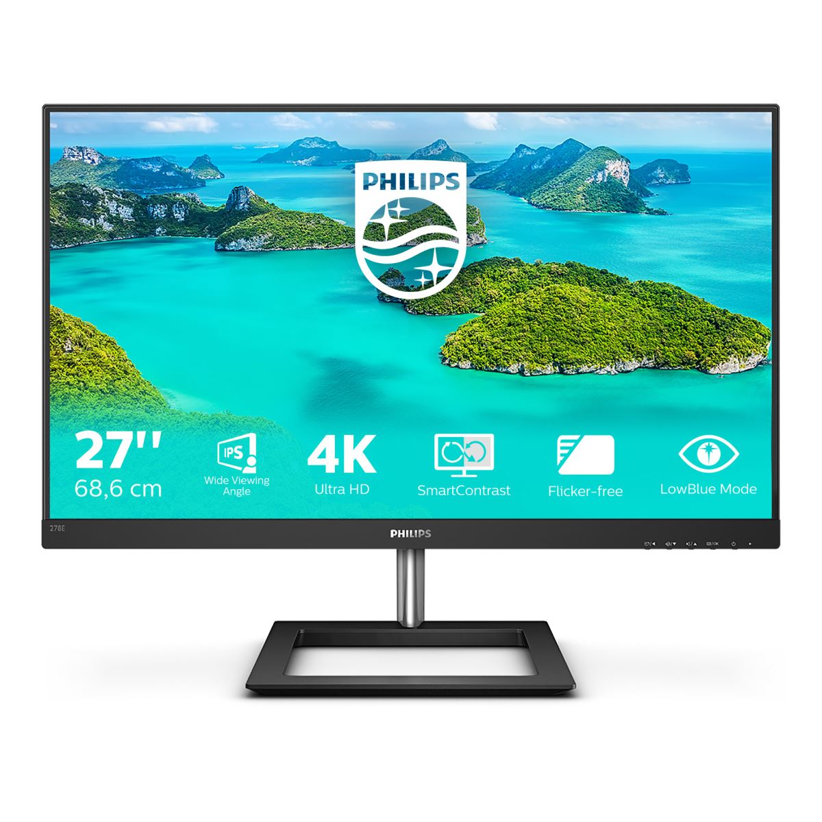 Philips E Line 278E1A/00 Computer Monitor 68.6 cm (27&quot;) 3840 x 2160 pixels 4K Ultra HD IPS Black