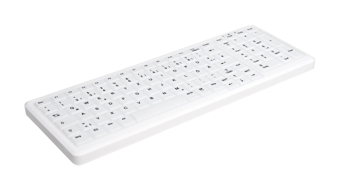 CHERRY AK-C7000 - USB Wired + RF Wireless Membrane Medical Keyboard in White (QWERTY UK)