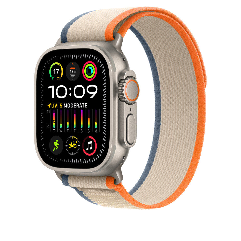 Apple MT5X3ZM/A - 49mm Orange/Beige Trail Loop - M/L