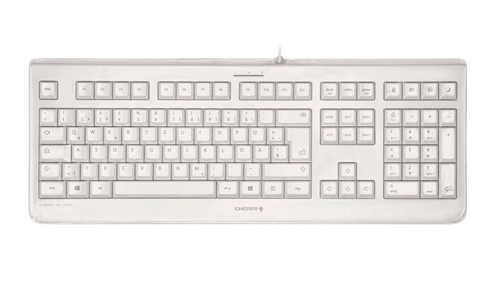 CHERRY KC 1068 - USB Wired Keyboard in White (QWERTY UK)