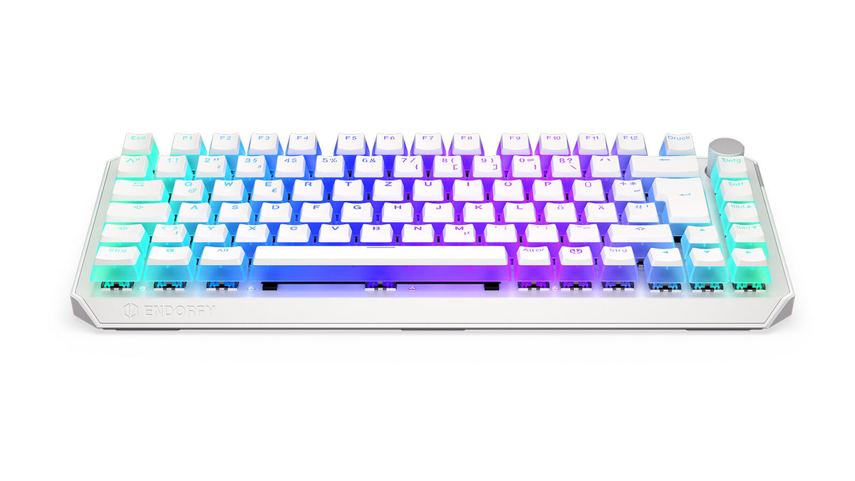 ENDORFY Thock 75% - USB Wired + RF Wireless RGB Mechanical Keyboard in White (QWERTZ German)