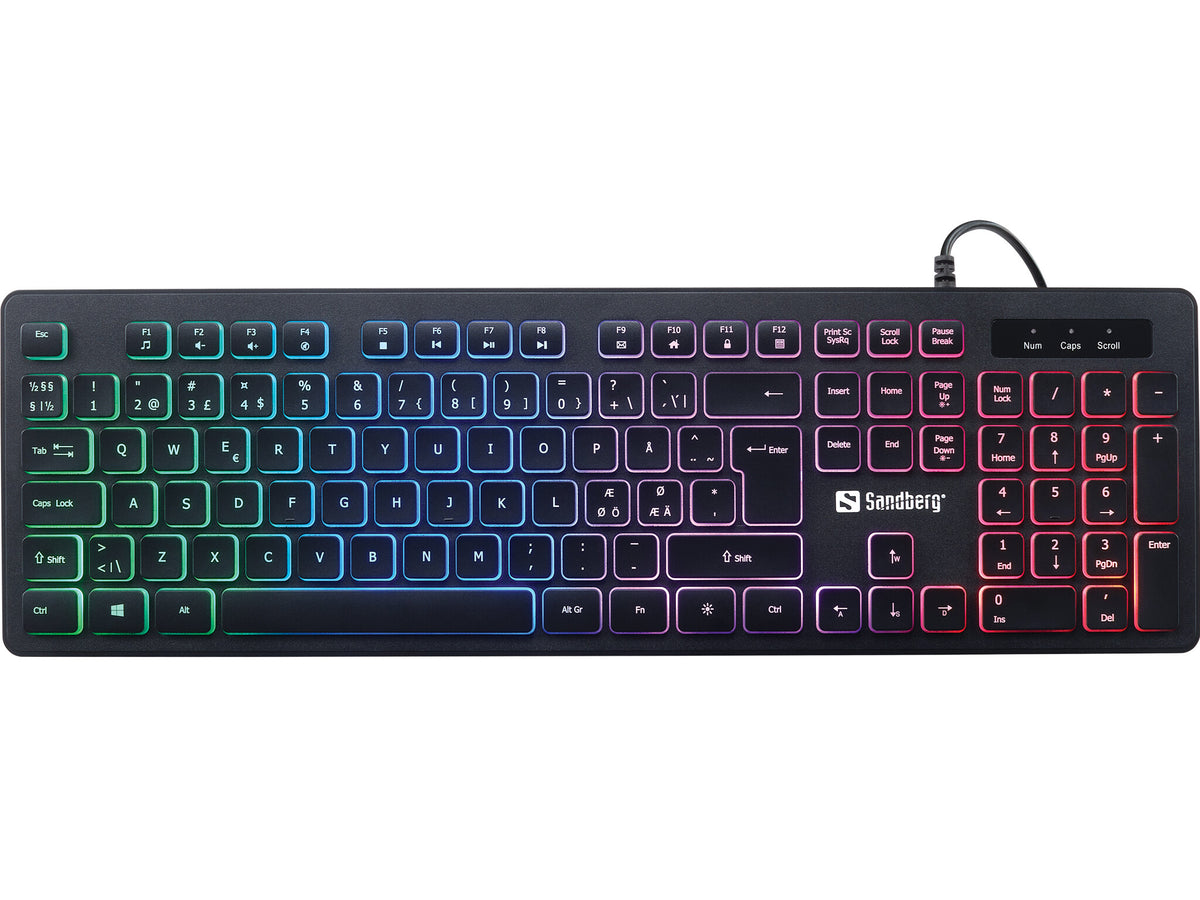 Sandberg E-Sports - USB Wired Membrane Gaming Keyboard in Black (QWERTY Nordic)